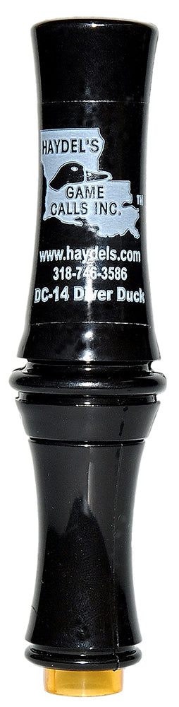 Haydel's DC14 Open Diver Duck Call - Scaup, Redhead & Canvasback Sounds, Black Acrylic