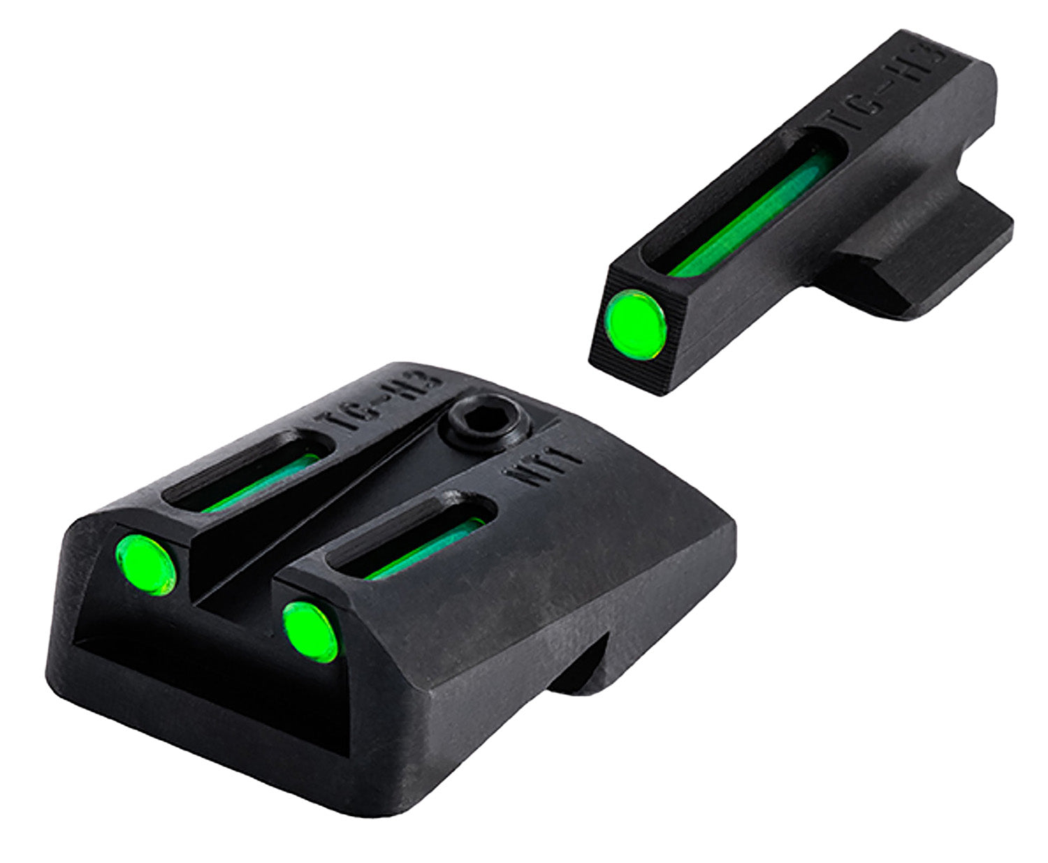 TruGlo TG131NT2 TFO Tritium & Fiber Optic Handgun Sight Set 1911 Government Green/Green