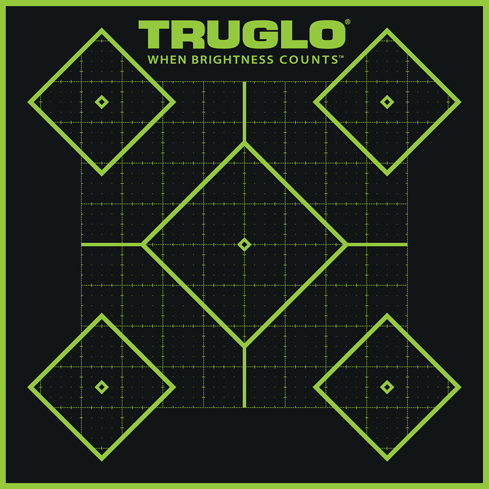 TruGlo TG14A6 Tru-See Self-Adhesive Green Halo 5-Diamond Paper Shooting Targets 6 Pack