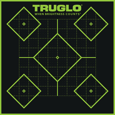 TruGlo TG14A6 Tru-See Self-Adhesive Green Halo 5-Diamond Paper Shooting Targets 6 Pack