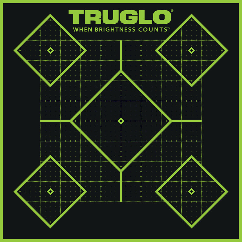 TruGlo TG14A6 Tru-See Self-Adhesive Green Halo 5-Diamond Paper Shooting Targets 6 Pack