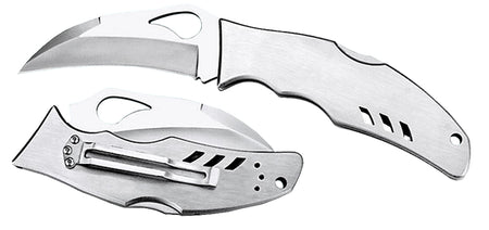 Spyderco Byrd Crossbill Folding Knife BY07P 3.50" Plain Hawkbill 8Cr13MoV Blade Stainless Steel Handle