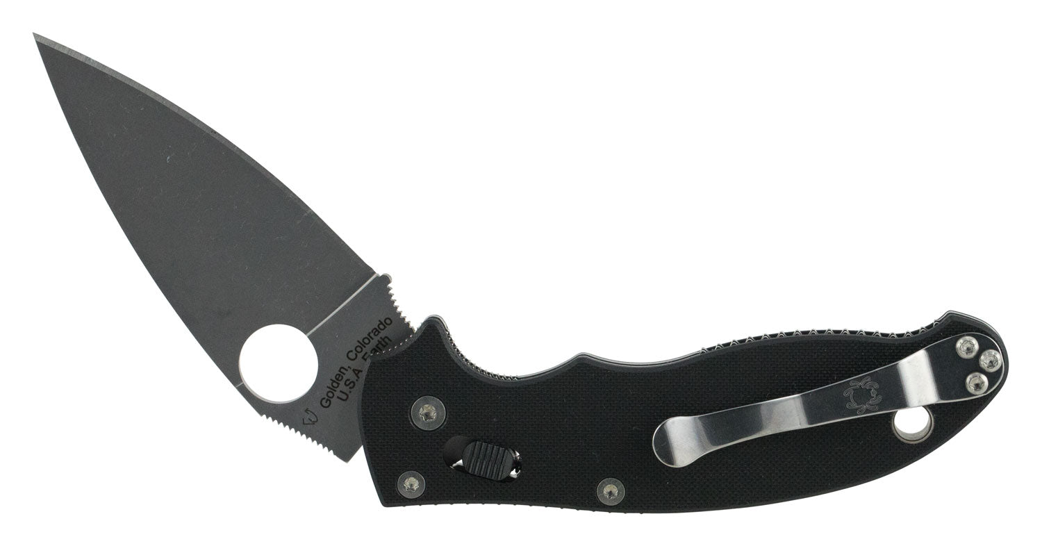Spyderco Manix 2 Folding Pocket Knife C101GP2 3.37" Plain CPM S30V Blade Black G10 Handle Ball Bearing Lock