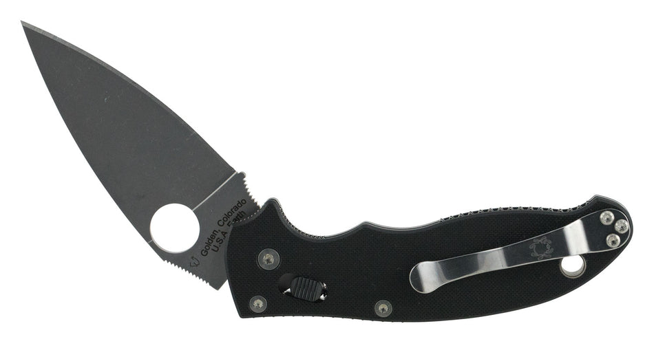 Spyderco Manix 2 Folding Pocket Knife C101GP2 3.37" Plain CPM S30V Blade Black G10 Handle Ball Bearing Lock