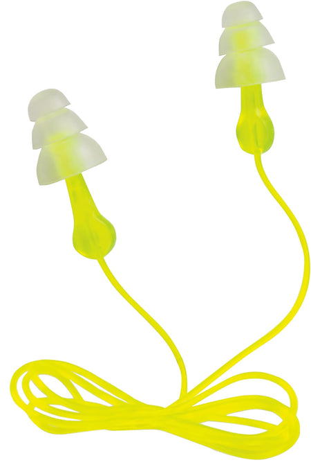 Peltor Tri-Flange Reusable Earplugs 26 dB Yellow Corded Polymer Adult 3 Pair