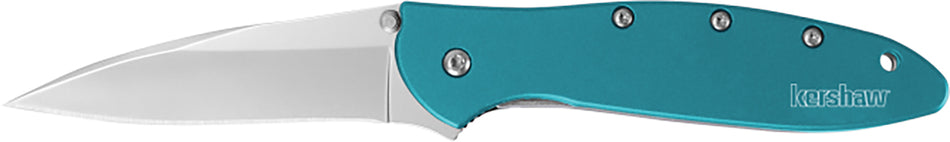 Kershaw Leek 1660TEAL 3" Assisted-Open Folding Knife Plain 14C28N Blade Teal Anodized Aluminum Handle with Clip