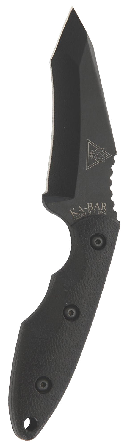 Ka-Bar TDI Hell Fire 2486 3.56" Recurve Tanto Fixed Blade Plain Black 1095 Cro-Van Ultramid Handle Reversible Belt Clip