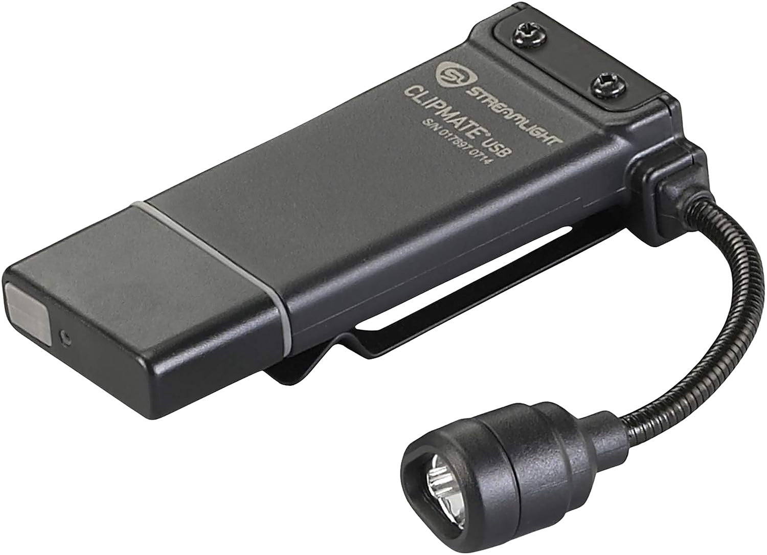 Streamlight ClipMate USB 61126 Black Rechargeable Flexible Light 70 Lumen White/Red LED