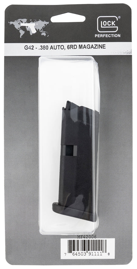 Glock G42 Black Polymer 6rd .380 ACP Magazine MF42006