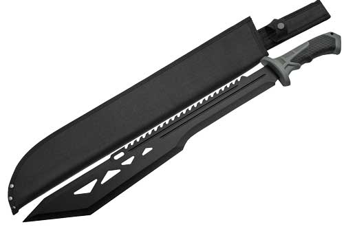 SZCO Rite Edge 20 Inch Macho Black Machete with Sheath 25" Overall Length