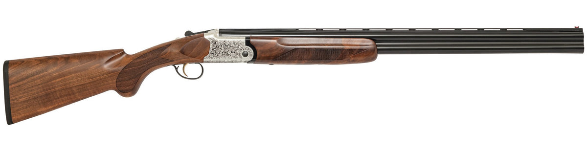 Chiappa Firearms 930379 202AE 20 Gauge Break Open 3" 2 26" Black Chrome Lined Vent Rib Barrel, Nickel-Plated Engraved Aluminum Receiver, Fixed Walnut Stock