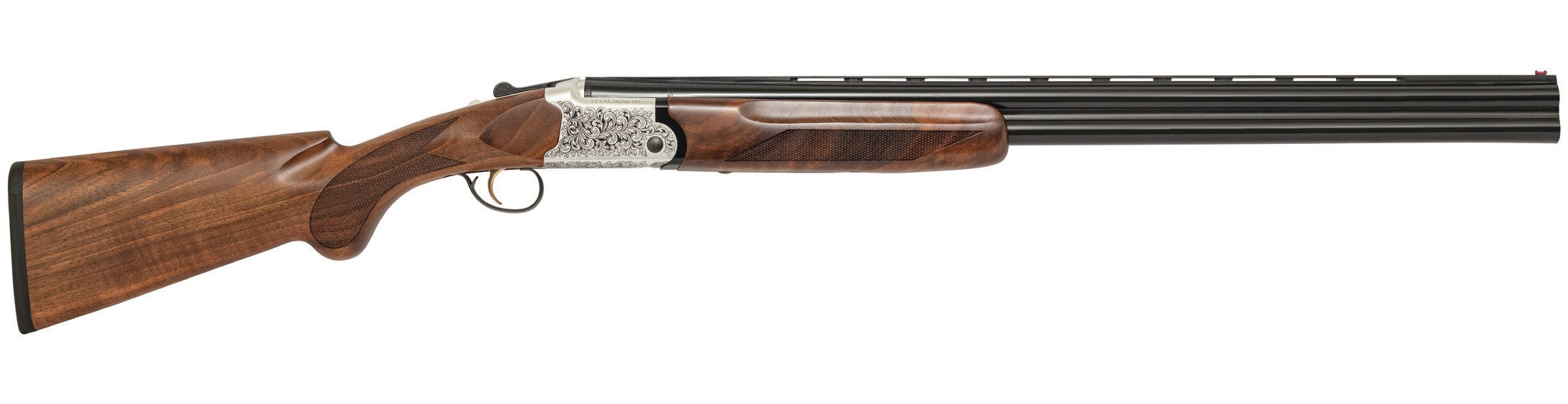 Chiappa Firearms 930379 202AE 20 Gauge Break Open 3" 2 26" Black Chrome Lined Vent Rib Barrel, Nickel-Plated Engraved Aluminum Receiver, Fixed Walnut Stock