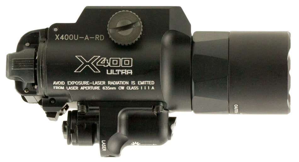SureFire X400UARD Ultra Black Rail Pistol Light 1,000 Lumens White LED Red Laser
