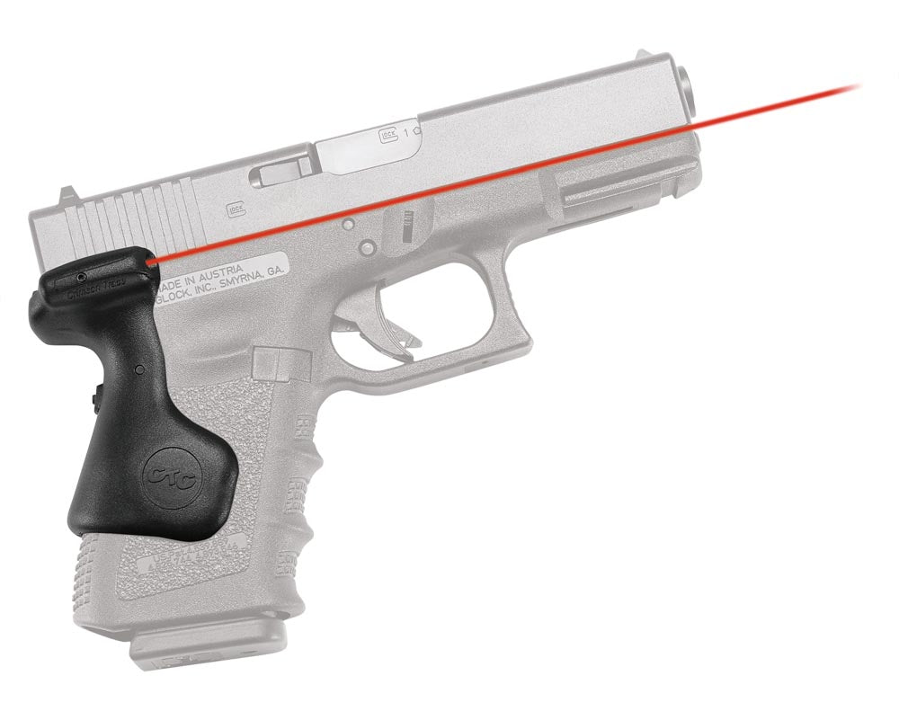 Crimson Trace Lasergrips Compatible with Glock Compact Gen5 19/Gen4 19/23/32, Red Laser, Black Polymer