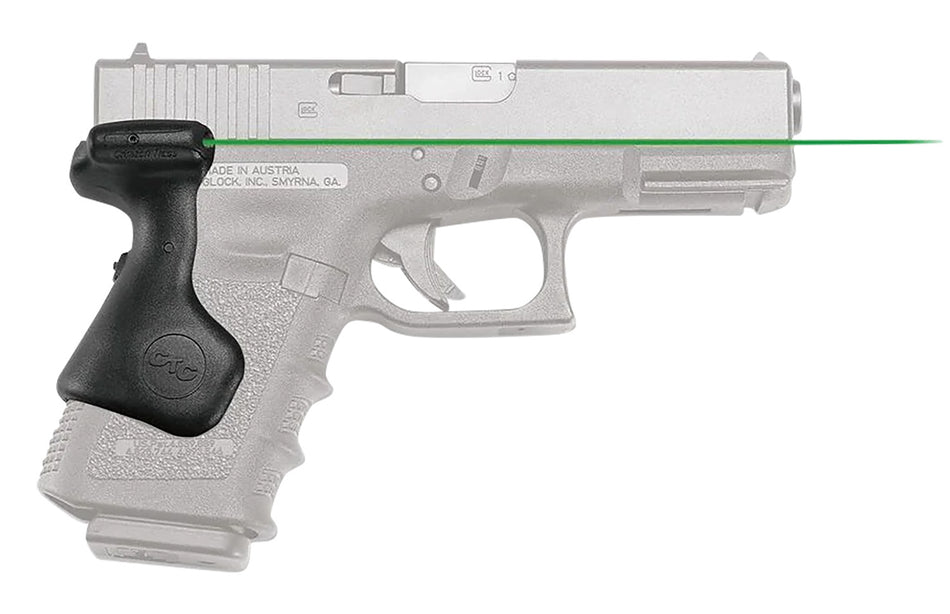 Crimson Trace Lasergrips Compatible with Glock Compact Gen5 19/Gen4 19/23/32, Green Laser, Black Polymer
