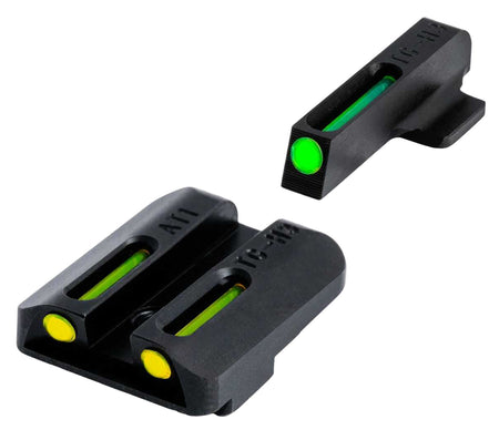 TruGlo TG131GT1B TFO Tritium & Fiber Optic Pistol Sight Set Glock 42/43 Green Front Yellow Rear