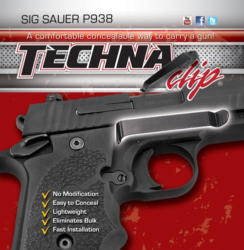 Techna Clip Sig P938 Flat Grip Right-Side Belt Retention Clip