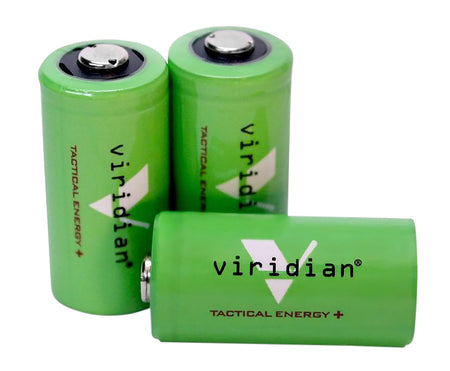 Viridian Tactical Energy CR123 Lithium Battery Pack Green 3.0V 1750mAh Single Pack of 3