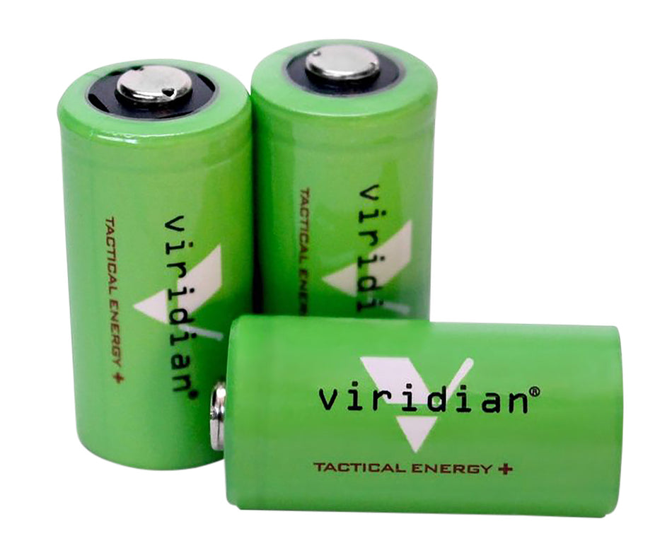 Viridian Tactical Energy CR123 Lithium Battery Pack Green 3.0V 1750mAh Single Pack of 3