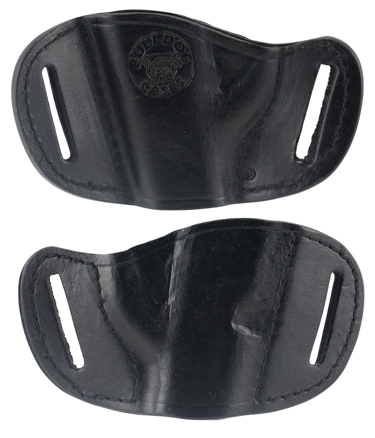Bulldog MLBS Molded Black Leather OWB Belt Slide Holster for Small and Mini Semi-Automatic Pistols Right-Hand Draw