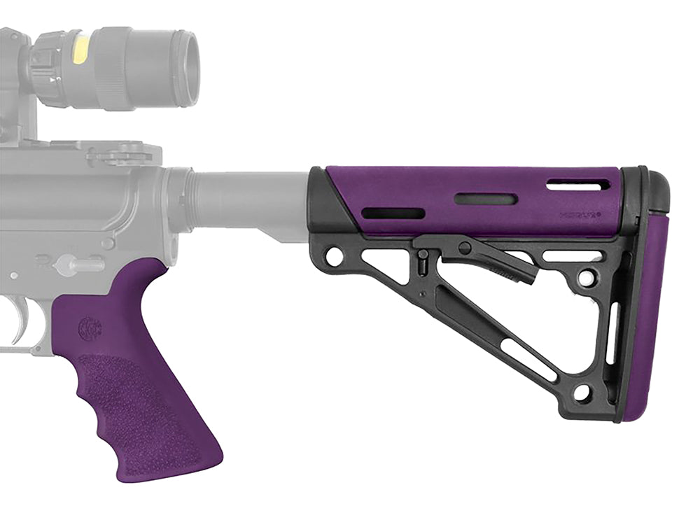 Hogue OverMolded 2-Piece Purple Collapsible Stock and Grip Kit for AR-15 M16 M4