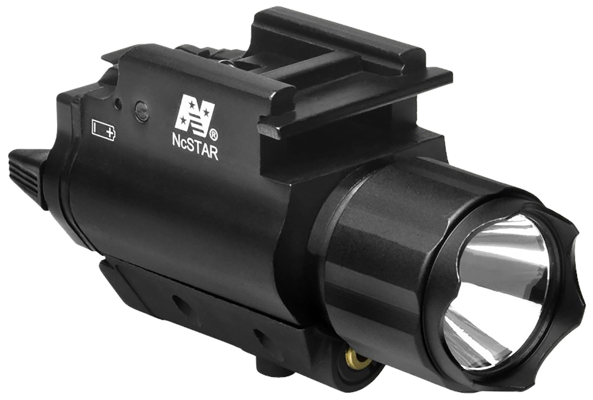 NcStar AQPFLSG Weapon-Mount Flashlight Green Laser 200 Lumens Black Anodized