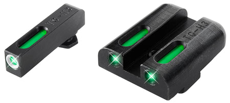 TruGlo TG13GL1A TFX Tritium & Fiber Optic Glock Sight Set Green White Outline Low Profile