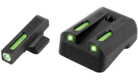 TruGlo TG13KM1A TFX Tritium Fiber Optic Kimber Sight Green White Outline Rear Dovetail