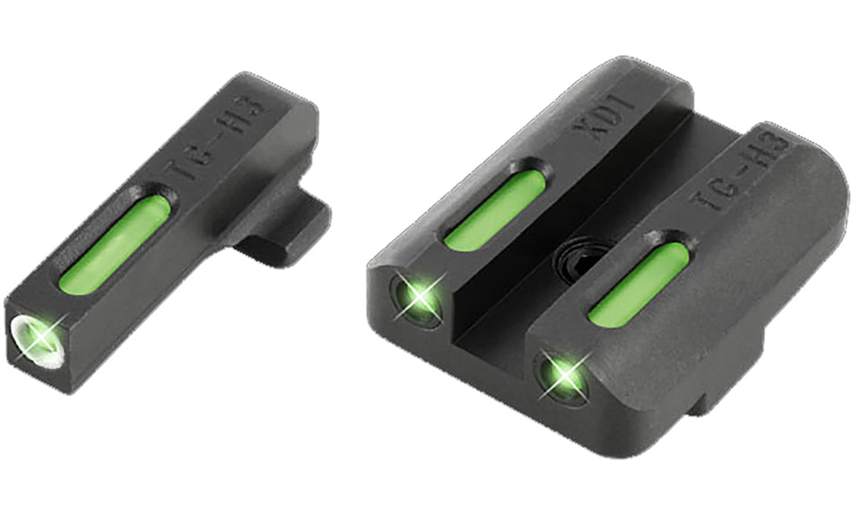 TruGlo TFX Green Tritium White Outline Iron Sights TG13XD1A Black