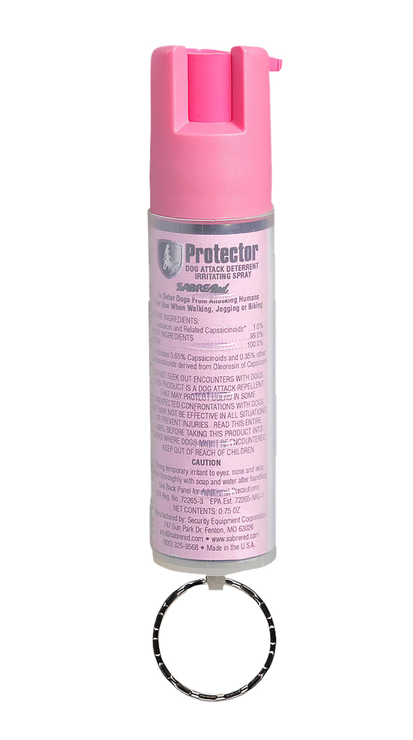 Sabre SRPNBCPKR02 Capsaicin Dog Spray Pink 0.75 oz 14 Burst 12 ft with Key Ring