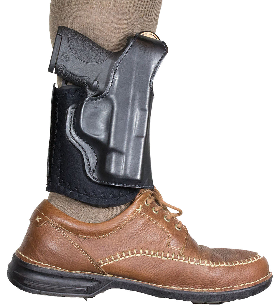DeSantis Die Hard Ankle Rig Black Top Grain Leather Sheepskin Lined Holster S&W M&P Shield 9/40 Right Hand