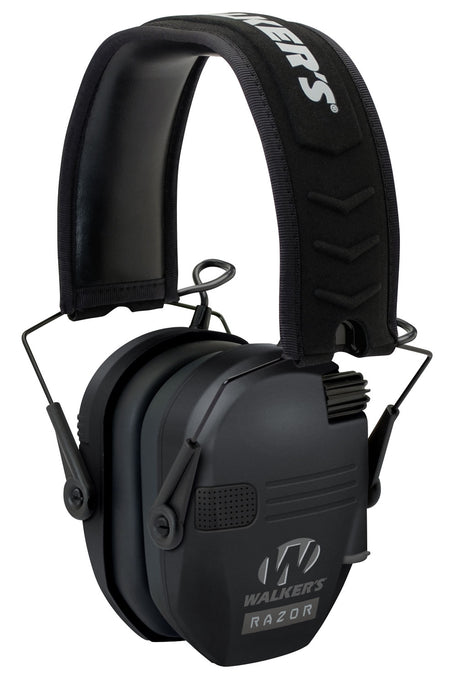 Walker's Razor Slim Electronic Muff 23NRR HD Speakers Compact Design Black Polymer