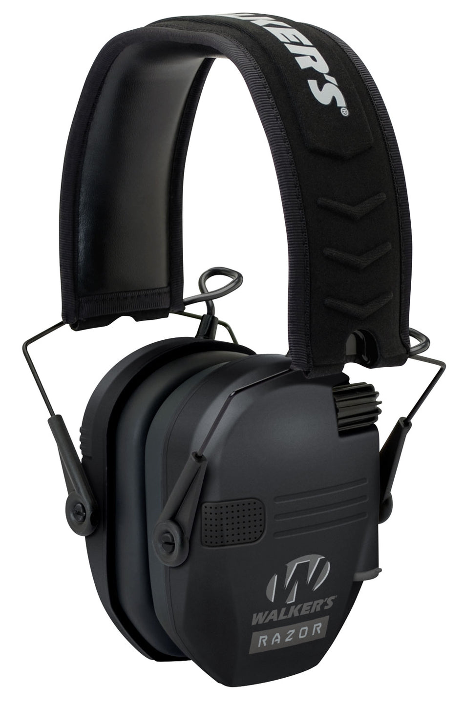 Walker's Razor Slim Electronic Muff 23NRR HD Speakers Compact Design Black Polymer