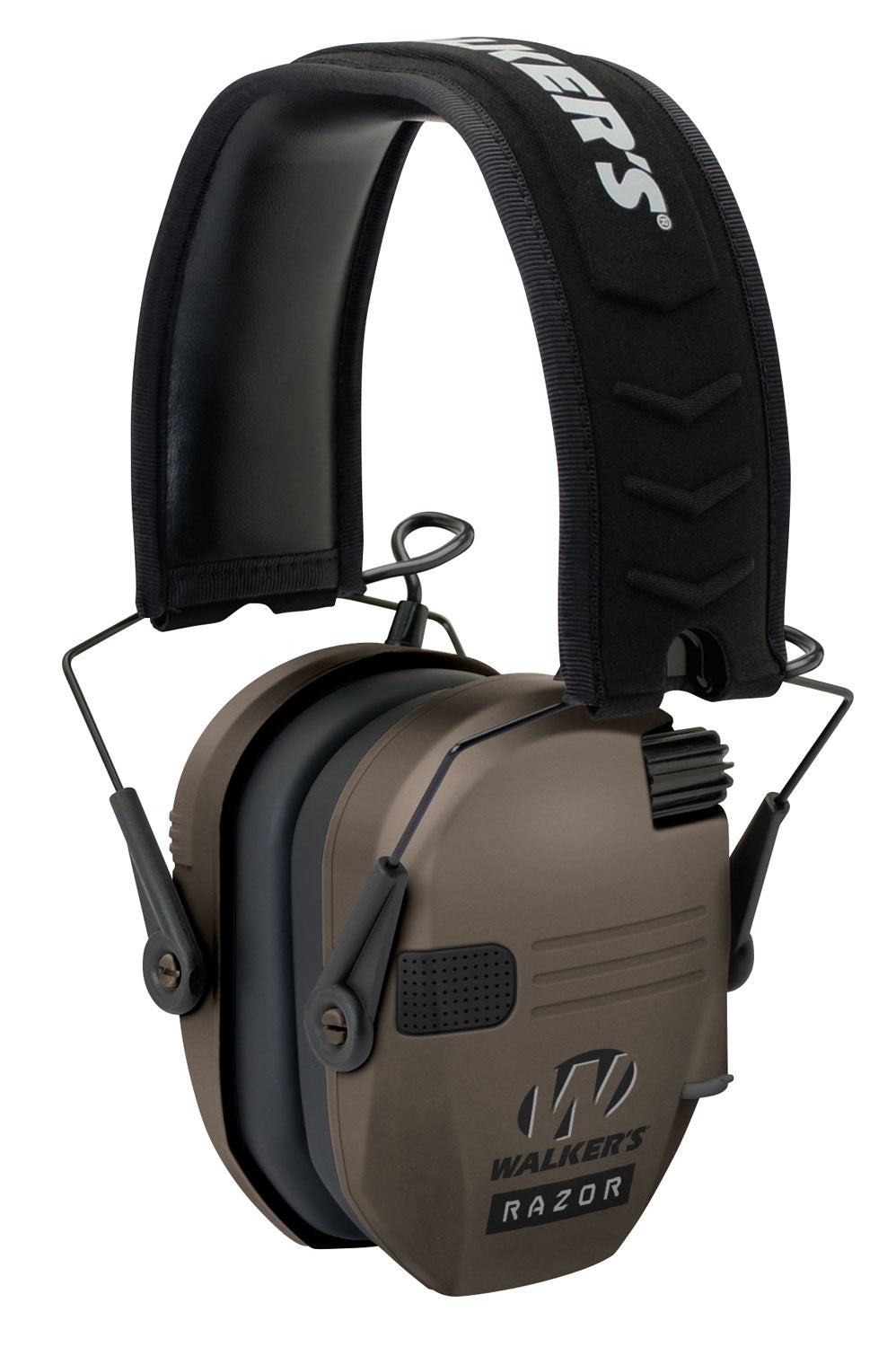 Walker's Razor Slim Electronic Muff 23NRR HD Speakers Flat Dark Earth & Black Polymer