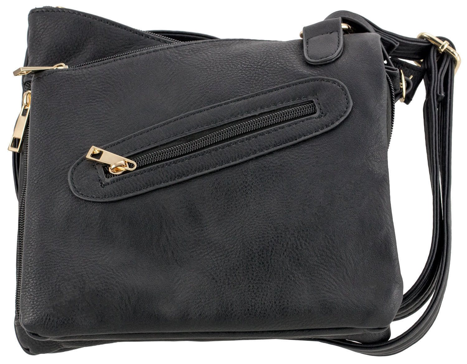 Bulldog BDP030 Cross Body Style Leather Purse with Holster Black Ambidextrous for Small Autos & Revolvers