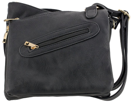 Bulldog BDP030 Cross Body Style Leather Purse with Holster Black Ambidextrous for Small Autos & Revolvers