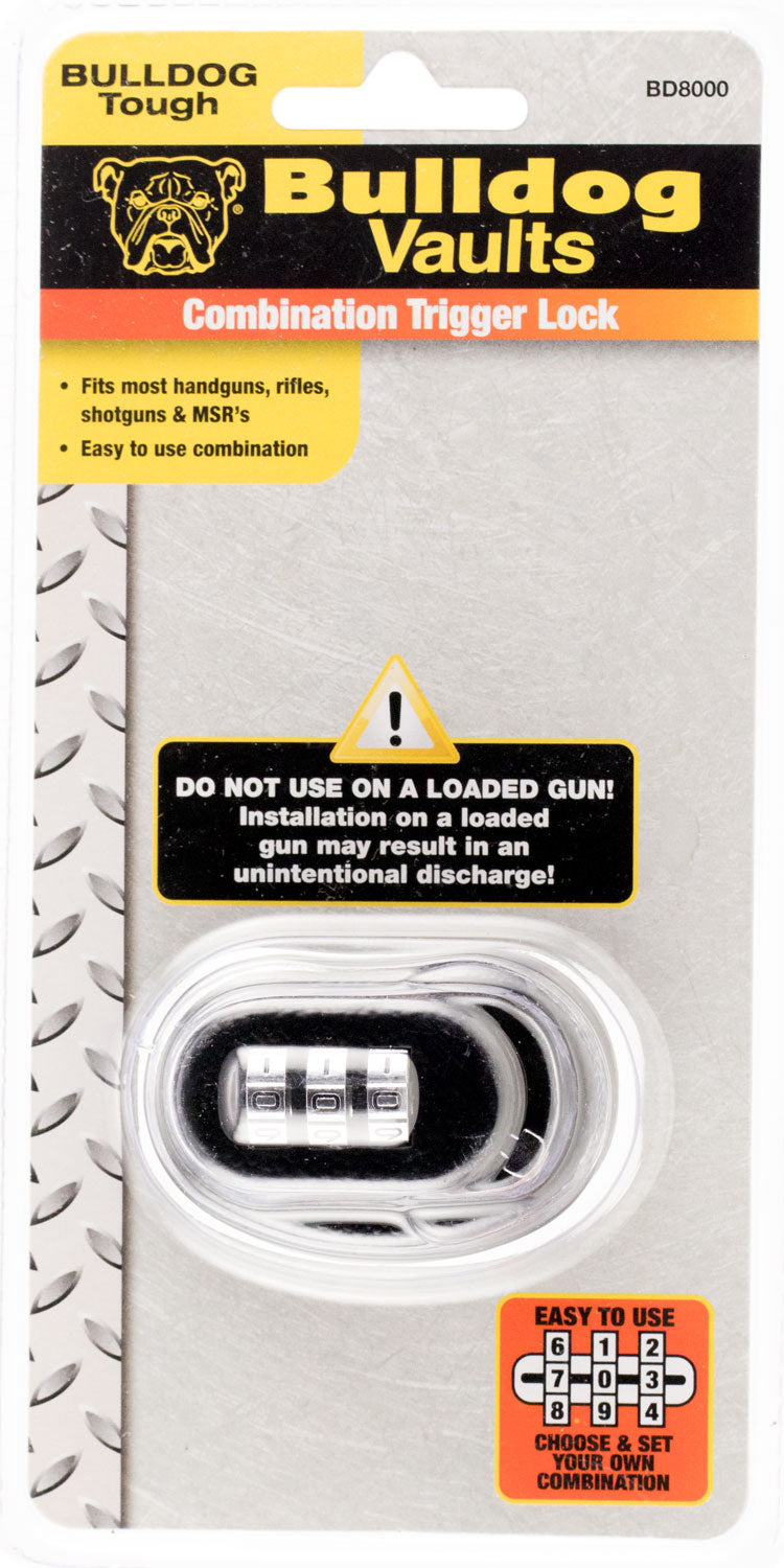 Bulldog BD8000 Resettable Combination Trigger Lock Black Metal Universal Fit