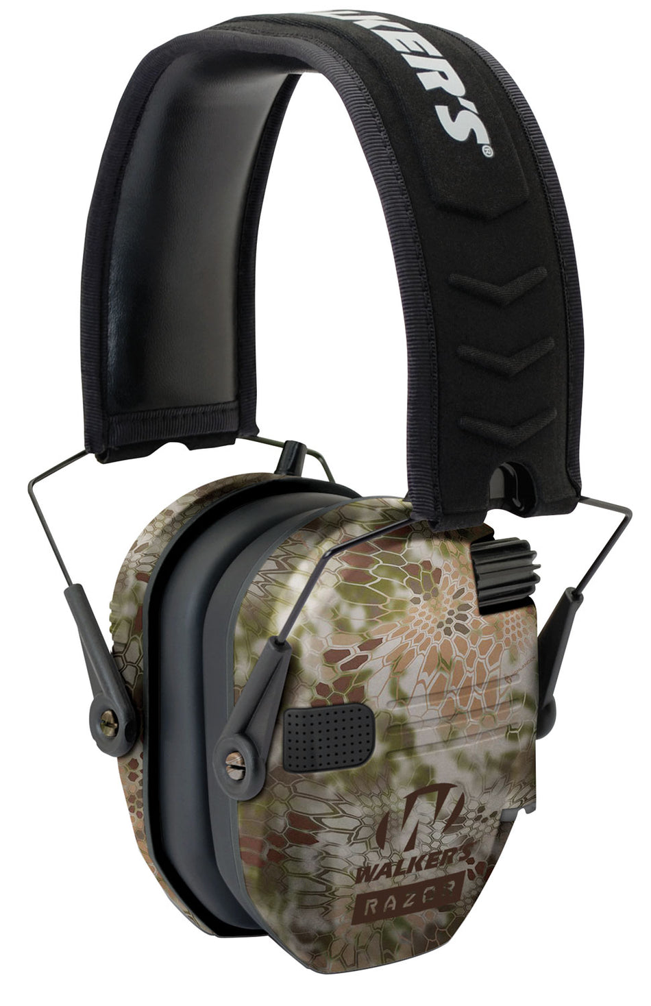 Walker's Razor Slim Electronic Muff 23NRR Kryptek Highlander Pattern Black Polymer