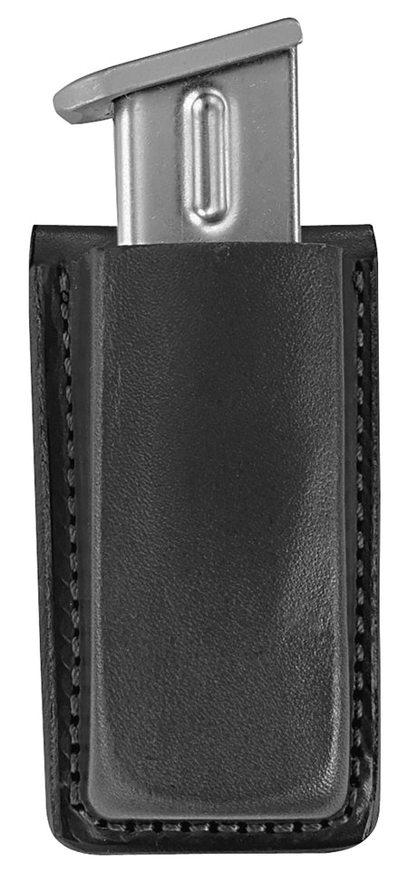 Bianchi 18056 Single Open Top Magazine Pouch Black Leather Belt Clip 1.75"