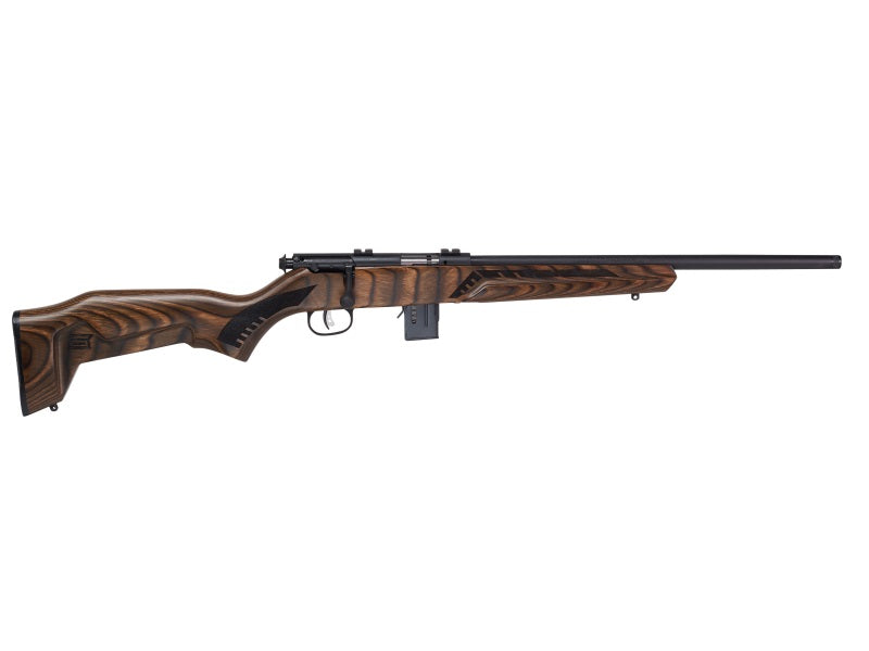 Savage Arms 96637 93R17 Minimalist Full Size 17 HMR 10+1 18" Matte Black Threaded Carbon Steel Sporter Barrel, Matte Black Carbon Steel Receiver, Boyd's Minimalist Natural Brown Laminate Stock, Right