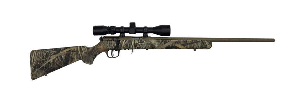 Savage Arms 96867 93 XP 17 HMR 10+1 21" Coyote Tan Cerakote Button-Rifled Barrel & Drilled & Tapped Steel Receiver, Brush Camouflage Fixed Synthetic Stock, Weaver 3-9x40mm