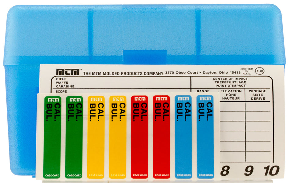 MTM RL5024 Case-Gard R-50 50rd Clear Blue Polypropylene Multi-Caliber Ammo Box
