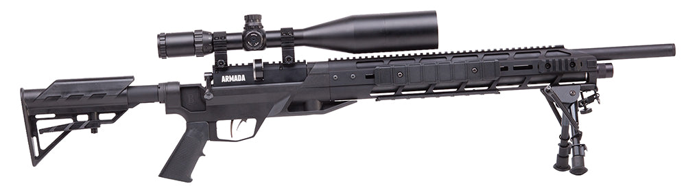 Benjamin BTAP22SX Tactical Armada PCP 22 Cal Air Rifle 10+1 Shot Black Telescopic Stock 4-16x50mm AO Scope