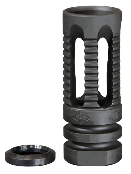 YHM Phantom 285C1 Flash Hider Black Steel 1/2"-28 TPI with Crush Washer 5.56x45mm NATO AR