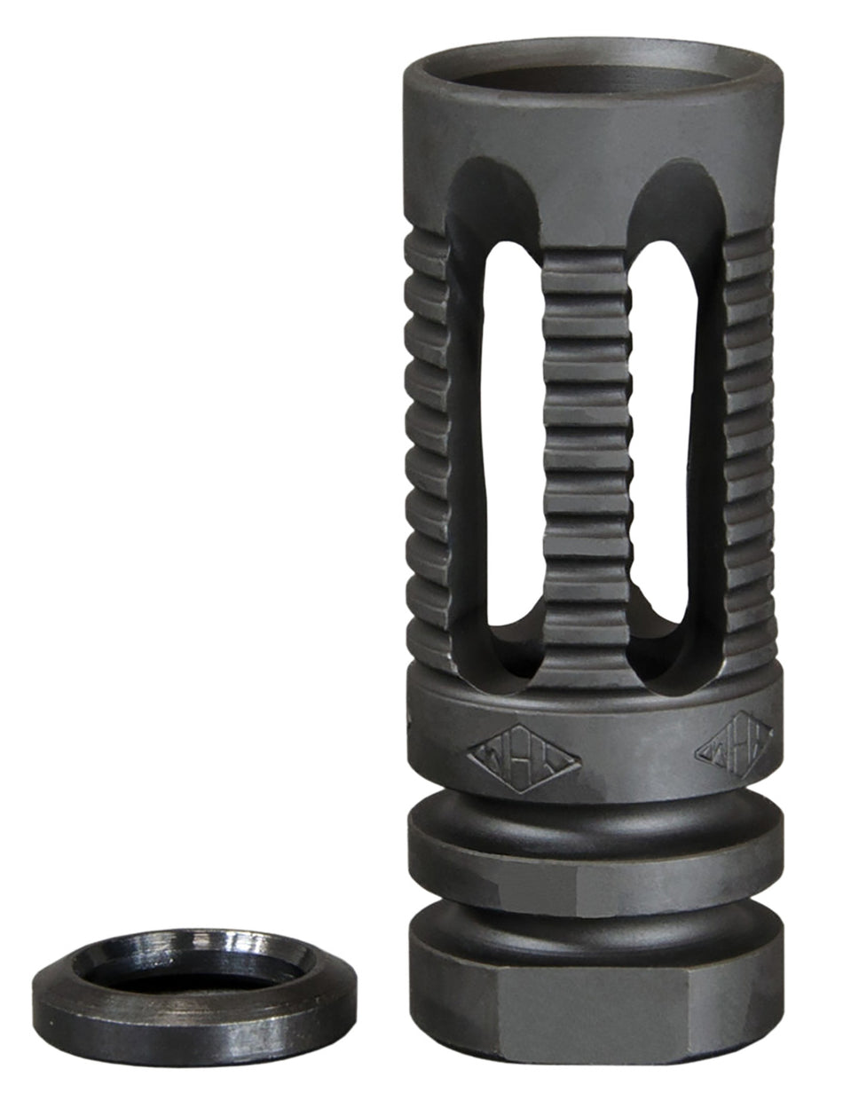 YHM Phantom 285C1 Flash Hider Black Steel 1/2"-28 TPI with Crush Washer 5.56x45mm NATO AR