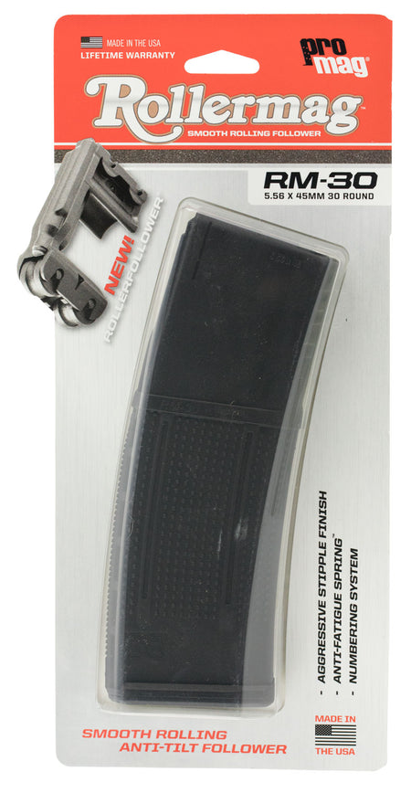 ProMag RM30 AR-15 30rd 5.56x45mm Detachable Magazine Black DuPont Zytel Roller Follower