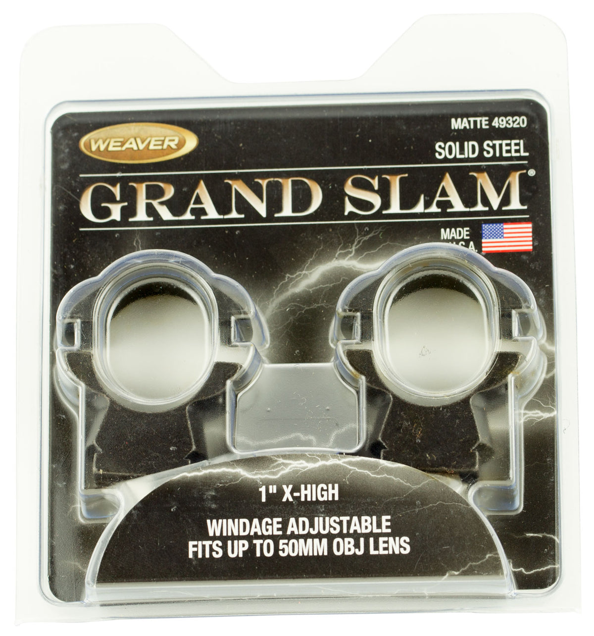 Weaver Grand Slam Steel Scope Rings 1" Extra High Windage Adjustable Matte Black