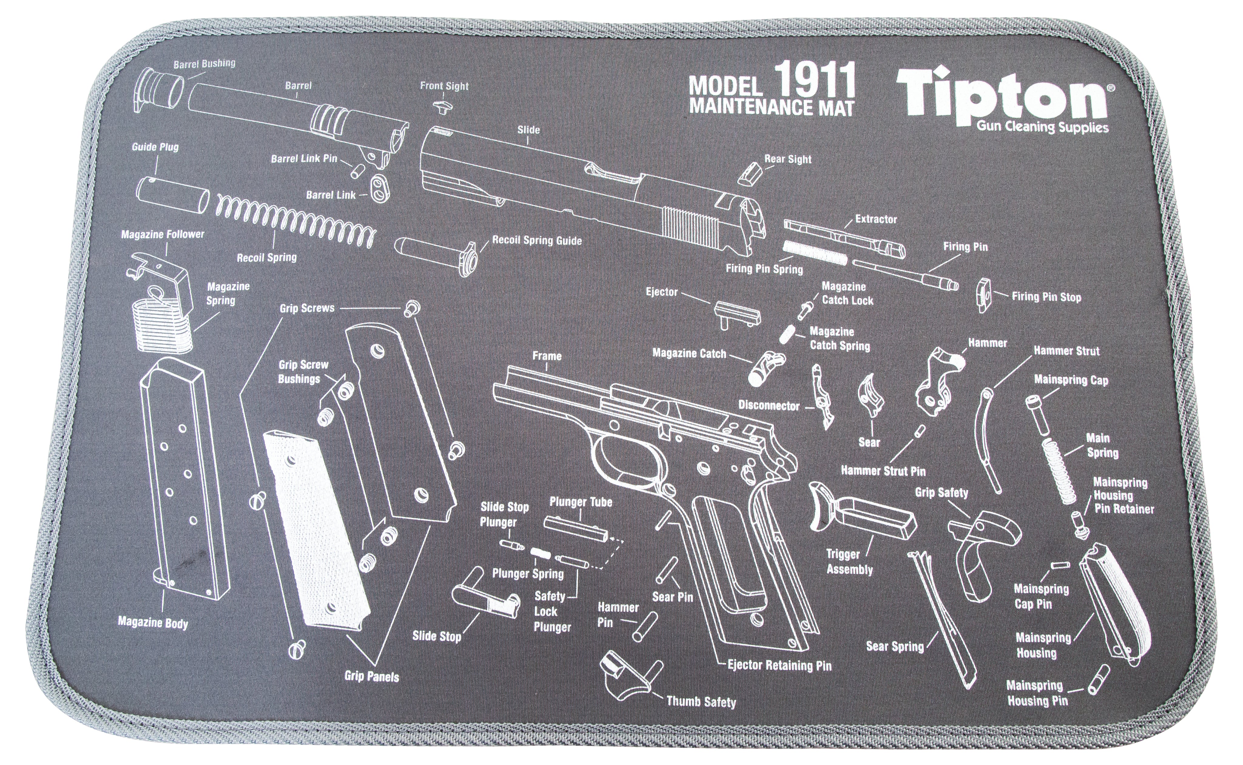 Tipton 558680 Padded Neoprene Firearm Maintenance Mat 11"x17" Parts Diagram