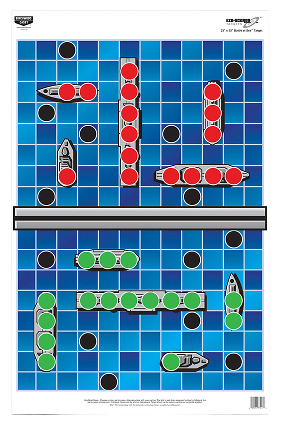 Birchwood Casey EZE-Scorer 23" x 35" Battle Ships Paper Hanging Shooting Target Blue 5 Per Pack