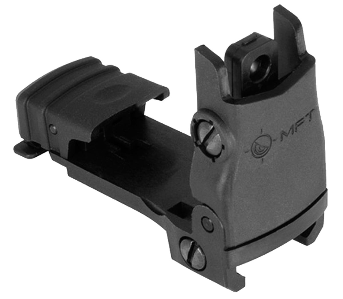 Mission First Tactical Flip-Up Rear Iron Sight Black Polymer Windage Adjustable for AR-Platform